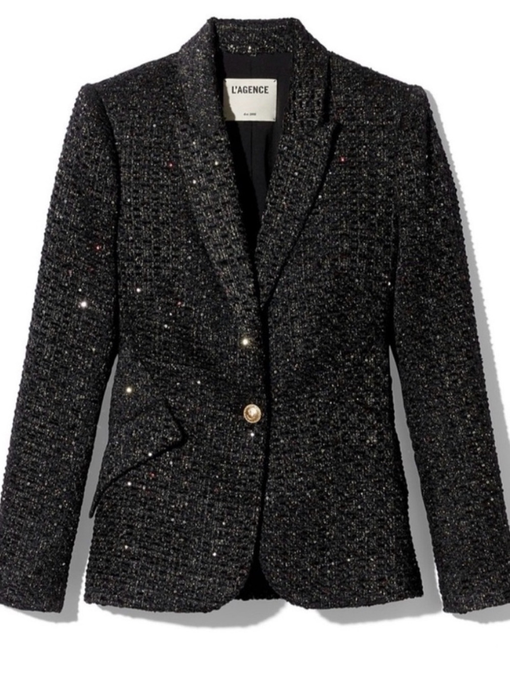 Lagence 🖤 Chamberlain Sequin Tweed Blazer - Picture 3 of 12